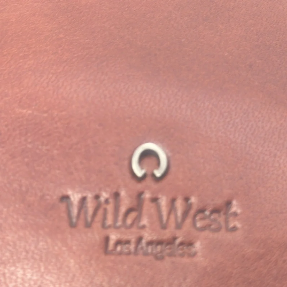 Wild West Los Angeles Cognac Brown Leather Backpack Plaid Interior Card Slots